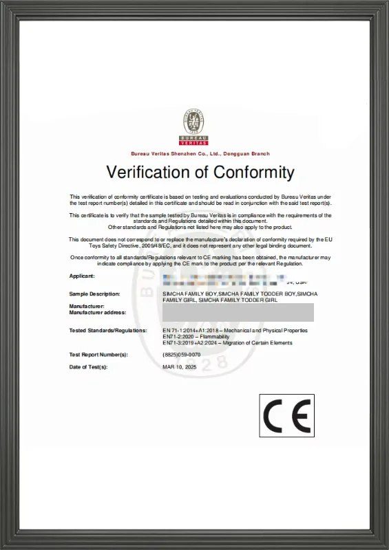 CE Certification Verification Document