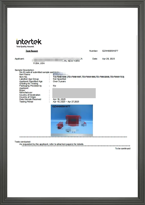 Intertek Toy Testing Report (2025)